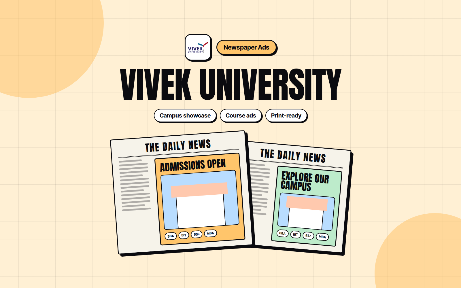 Vivek University: Newspaper Ad Campaign